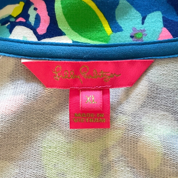 NWOT LILLY PULITZER Melena Size XL Borealis Blue Social Sunset Popover Zip Top - Picture 3 of 10